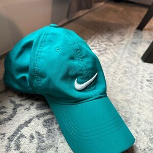 Nike Turquoise Cap with White Swoosh